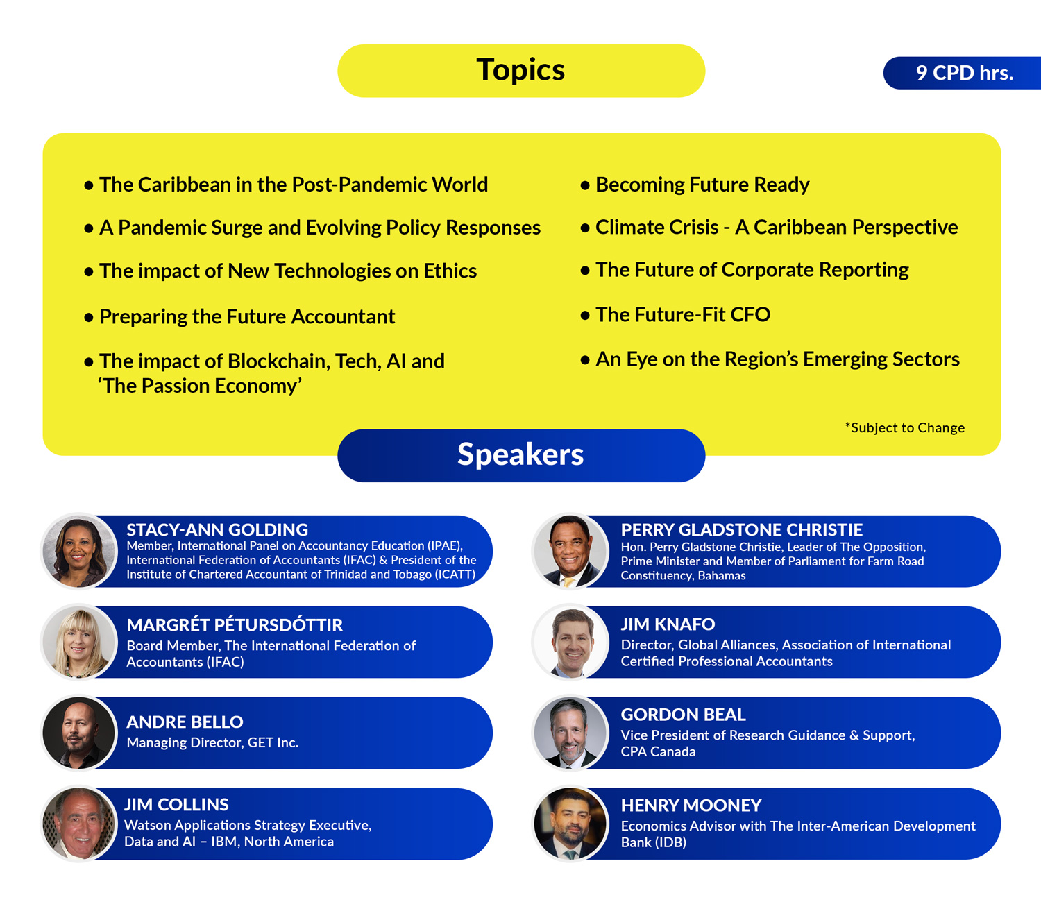 Topics and Speakers